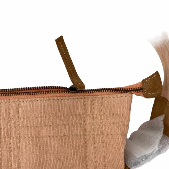 NWOT FREE PEOPLE PALE PINK ANKARA STITCH QUILTED TOTE BAG W/LEATHER ACCENTS - Picture 5 of 9